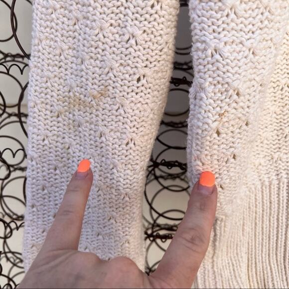 Vintage Josephine button and lace collar cream sweater cottage MEDIUM - Picture 8 of 8